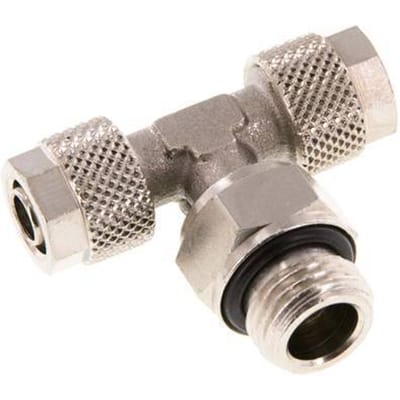 8x6 & G1/4'' Vernikkeld Messing T-Opsteekkoppeling Buitendraad