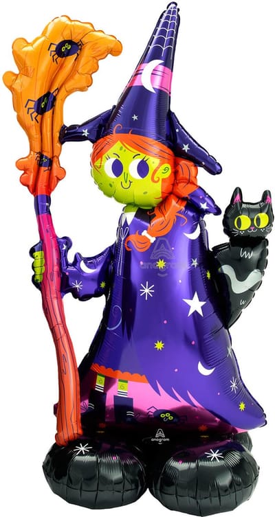 Amscan - Airloonz folieballon Heks junior 60 x 139 cm - Halloween - Halloween Decoratie - Halloween Versiering - Halloween Ballonnen