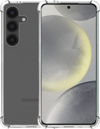Telefoonhoesje Geschikt voor Samsung Galaxy S24 transparant - Shockproof TPU siliconen Hoesje met Stootrand - Smartphonica geschikt voor Samsung Galaxy S24