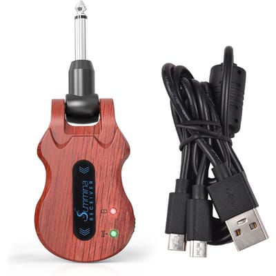 Summina – système de guitare sans fil, transmetteur Audio numérique, récepteur intégré, Rechargeable rouge