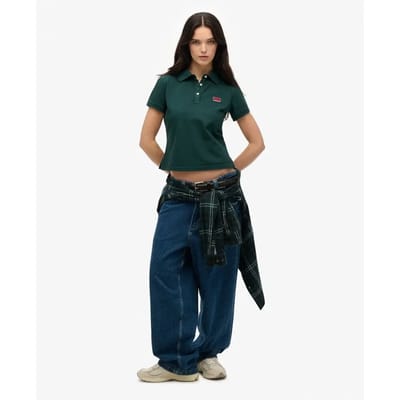 Superdry Ath Essential Graphic Korte Mouw Poloshirt Groen XS Vrouw