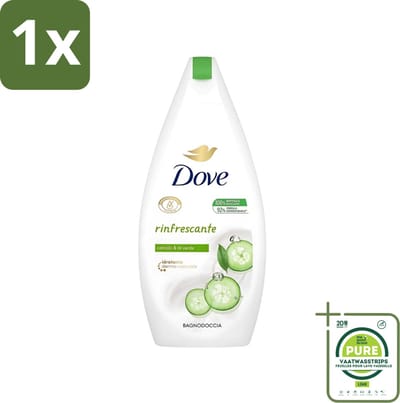 1 x Dove - Douchegel - Refreshing - Komkommer & Groene thee - Verfrissend - 400 ml - Douchegel - Frisheid - Reiniging - Uitdroging - Scrub