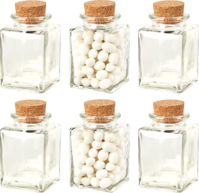Bellatio Design Glazen flesjes met kurk dop - set 30x - transparant - glas - 80 ml - hobby/DIY - bedankje