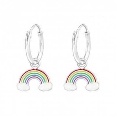 WeLoveSilver - zilveren kinderoorringen - regenbooghanger - 925 zilver