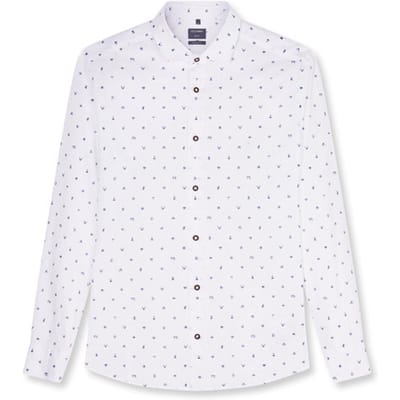 OLYMP Casual Overhemd, Regular Fit, Kent, Wit