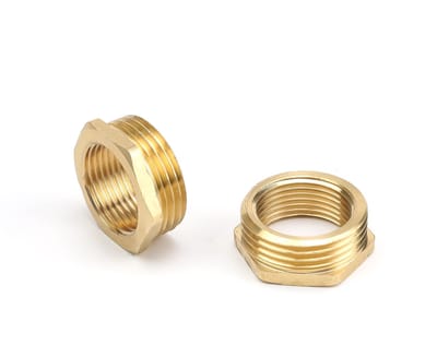 Dailygoods- Verloopstuk 1 inch naar 3/4 inch - Messing Verloopstuk - 2 Stuks - Buitendraad naar Vrouwelijk - Schroefdraadfitting - Betrouwbare Kwaliteit - Adapter