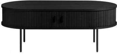 Salontafel Nola Ovaal eiken 120x60 cm - Zwart