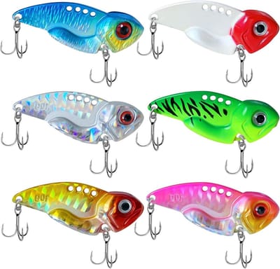 Diverse Crank Lures Kit met 6 Stuks, Spinner Blades en 3D Ogen voor Diepzeevissen en Sportvissen