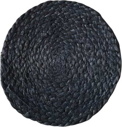 Van René Pannenonderzetters Zwart Jute rond 22cm per 2 stuks