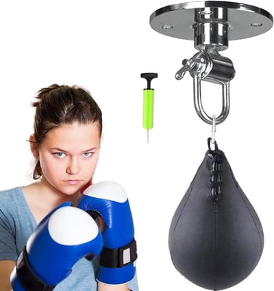 Kleine bokszak - Speedbag perenbal - Workout verbeteren - Niet snel beschadigd - 18 cm diameter - Zwart