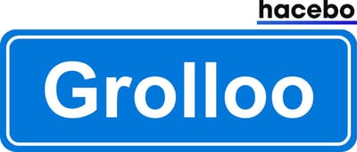 Hacebo - Plaatsnaam Sticker - 29x10 CM - Grolloo sticker - Verkeersborden sticker - grappige cadeaus - Grolloo