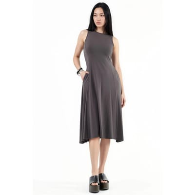 Mouwloze Midi-jurk met Zakken