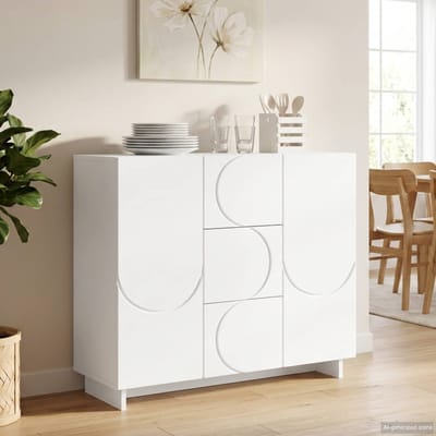 vidaXL - Dressoir - Wit - 85,5 - x - 31 - x - 75 - cm - Bewerkt - hout