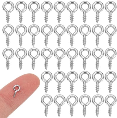 Dailygoods- Luspenstiften 200 Stuks - Mini Lussenschroeven - Schroefhaken - Roestvrij Staal - 8mm Lang - Boring: 2mm - Sieradenhaken