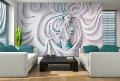 Sculpture Yoga Woman Swirl Greek  Photo Wallcovering