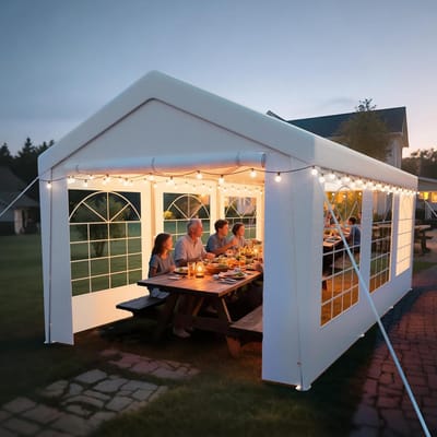 Partytent 3x6 meter met zijwanden en geveldelen - UV-bestendig en waterdicht feesttent