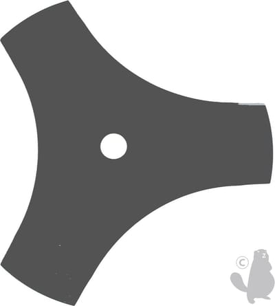 Bosmaaiermes 3 tanden - Snijbreedte: 255mm, boring: 25,4mm, dikte: 2mm.