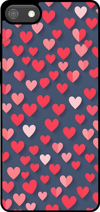 Smartphonica Telefoonhoesje Geschikt voor Huawei Y5 (2018) met Roze en Rode Hartjes Opdruk - TPU Backcover Case With Rosé and Red Heart Design geschikt voor Huawei Y5 (2018)