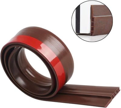 zelfklevende deurafdichting, afdichtingstape voor deuren, afdichtstrip, tochtstopper, tegen insecten, vervangende afdichting, weerbestendig, blocker, geluidsafdichting, siliconen deurstopper, 100 x 5 cm (bruin)