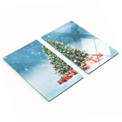 Geharde multifunctionele decoratieve glazen borden kerstboom 2x30x52 cm