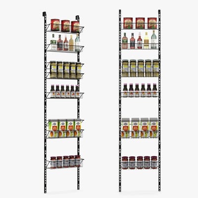 Hangende Organizer - Opbergrek - Ruimte Ordenen - 6 Verstelbare Manden - 43 x 18 x 197 cm - Zwart