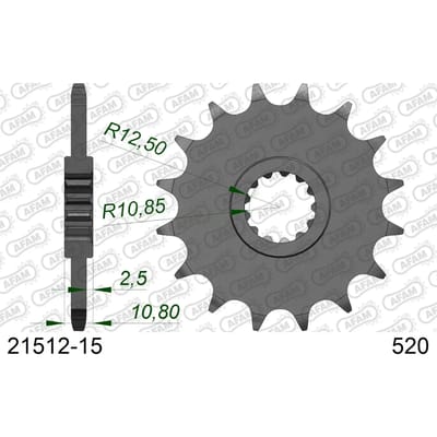 Pignon de sortie de boite Afam 15 dents 520 pour moto Yamaha 600 XJ6 2009 à 2015