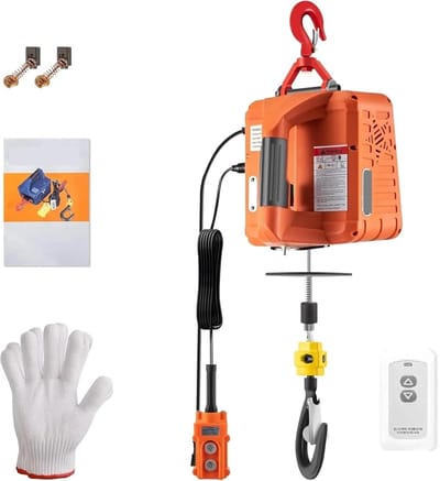 Elektrische Takel Lier - Draagbare Power Kraan - Zware Lasten Hijsen - 3-in-1 Bediening - 500KG Capaciteit - Zilver