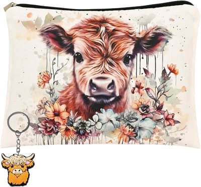Cosmeticazakje met Sleutelhanger in Koeienpatroon, Perfect Cadeau voor Vrouwen - Verjaardag, Valentijn, Jubileum, Make-up Organizer