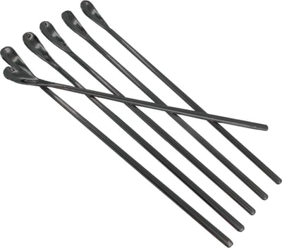 Intirilife Set van 6 Latte Macchiato lepels van roestvrij staal in Zwart - Lengte 22 cm - Langwerpige dessertlepels, perfect voor koffie, milkshakes en cocktails