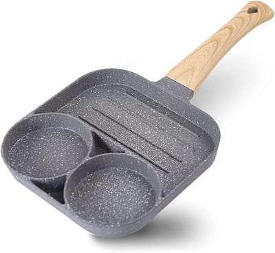 Gevulde pannenkoekenpan Pancake Pan Egg Bray Pan, 2 -gat Braying Pan Dikke omelet Pot vierkante eier Pannenkoek Pan Kooke eierham pannen ontbijtmaker keuken koekenpan Learned extensively