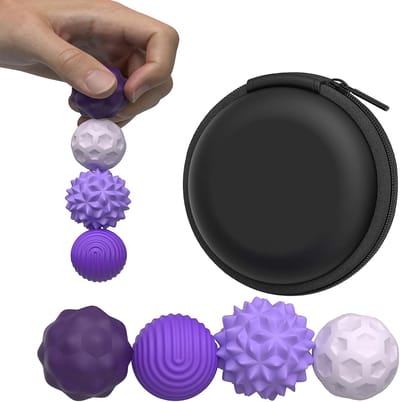 4 Stuks Paars Magnetische Focusballen - Fidget - Stressbal - grote sensorische ballen - Voor Concentratie & Ontspanning - Makkelijk in gebruik - Ideaal voor in de klas - cadeautje voor mannen, vrouwen en tieners