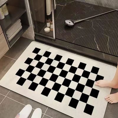 Crèmige Lucht Badkamer Waterabsorptie Diatomeeënaarde Vloermat Slijtvast Vuilafstotend Kussen Badkamer Wastafel Sneldrogend Antislip Voetmat 50 * 80Cm