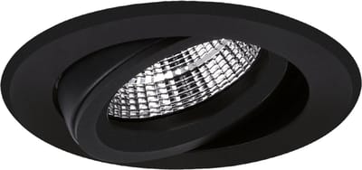 Verona - Inbouwspot Zwart Rond - Kantelbaar - 1 Lichtpunt - Ø 82mm