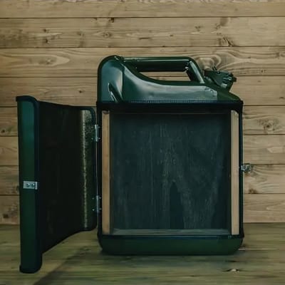 Jerrycan Kast – Unieke Opbergkast van 20L Jerrycan – Groen – Stoer & Industrieel Design – Handgemaakt