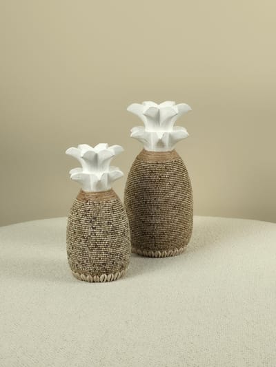 Blitzdeco - Ananas van Kralen - Handgemaakt - Beige - 20cm/25cm - Tropisch Design - 20 cm