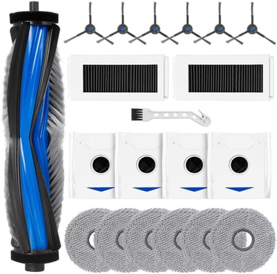 Dailygoods- Accessoireset voor Ecovacs Deebot N30 PRO - 1 Rolborstel - 2 Filters - 6 Schoonmaakdoeken - 4 Stofzakken - 6 Zijborstels - Robotstofzuigeraccessoires