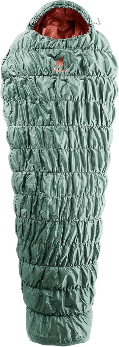 Synthetische Slaapzak - Mummy Slaapzak - Kamperen en Hiken - Thermo Stretch Comfort - Tot 175 cm - Salie-Redwood