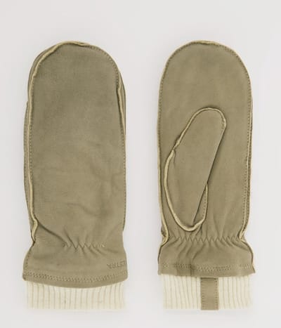 Hestra Nora wanten van suède - Khaki - Maat 7