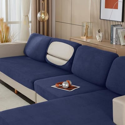 Nieuwe Polar Fleece Sofa Kussenhoes Stretch Wasbaar Verwijderbaar 1 /2 /3 /4 Zits Sofa Kussenhoes Sofahoes S 50-63cm Vloot