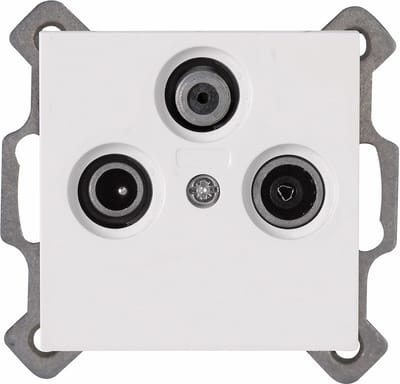 KOPP - Televisie/Radio/Satelliet Contactdoos - Wandcontactdoos Coax - Athenis - Inbouw - Helder Glans Wit