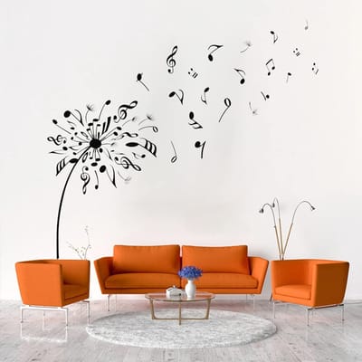 Dailygoods- Muurstickers Muzieknoten - Wanddecoratie - Verwijderbare Muurdecoratie - Muurstickers Woonkamer - Muurstickers Slaapkamer - Hoge kwaliteit en levendige kleuren