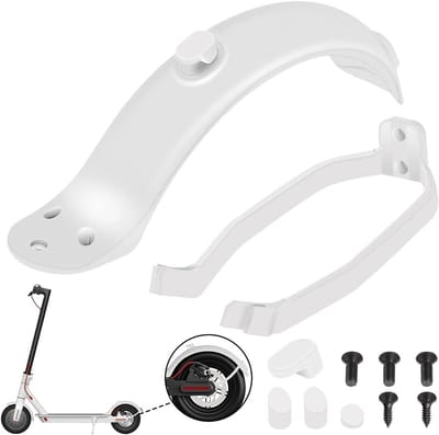 Dailygoods - Achterspatbord voor Elektrische Scooter - Waterdicht en Modderbestendig - Wit - Spatbordbeugel - Geschikt voor Xiaomi M365/M365 Pro