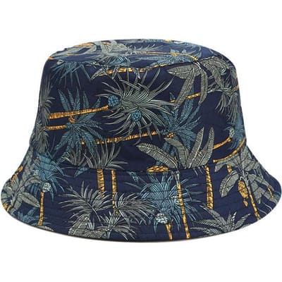 Chapeau seau réversible imprimé tropical, Casquette de soleil double face pour hommes et femmes, Plusieurs couleurs disponibles[G32] black