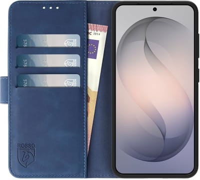 Rosso Element Geschikt voor Samsung Galaxy S26 | Wallet Book Case | Portemonnee Hoesje | 3 Pasjes | Magneetsluiting | Stand Functie | Blauw