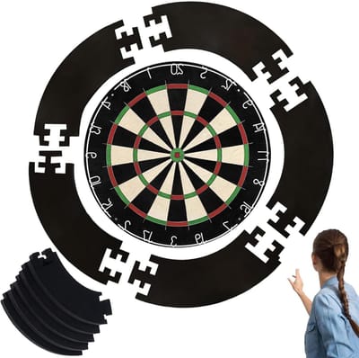 Dartbord Beschermring Set van 5 Stukken, Muurbescherming en Eenvoudige Montage voor Thuis en Buiten, Ideaal voor Dartliefhebbers en Spelers