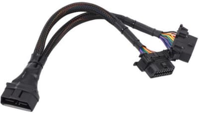 Y-vormige splitterkabel, duurzame en slijtvaste OBD-verlengkabeladapter, geschikt voor autodiagnosescanners.