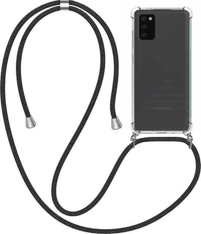 Telefoonhoesje Geschikt voor Samsung Galaxy A02s met Koord en Stootrand - TPU Backcover Shockproof met Lanyard - Smartphonica geschikt voor Samsung Galaxy A02s
