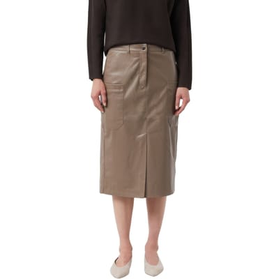 Comma Röcke Lightgrey Maat: 40 | Leren rokken Outlet | Dames | Bruin