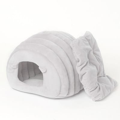 Nid Chaud pour Chat Chenil Japonais pour Animaux de Compagnie Lit d'Automne et d'Hiver pour Chat Nid Semi-fermé pour Animaux de Compagnie white