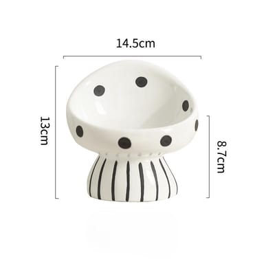 Gamelle pour chat en céramique biseautée avec protection de la bouche et des vertèbres cervicales, bol à boire, bol à nourriture, bol à riz pour chat, fournitures pour animaux de compagnie, bol pour chien 14.5*13*8.7 cm white